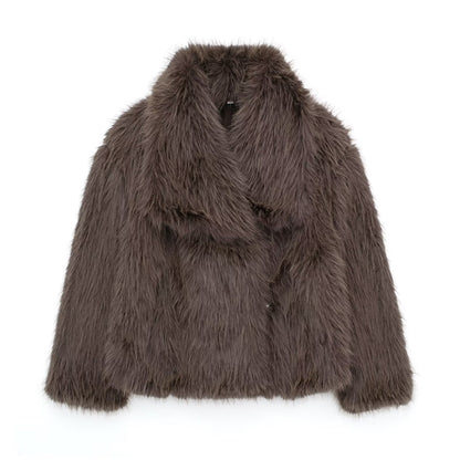 Women's Fluffy Lapel Jacket