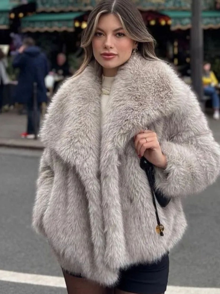 Women's Fluffy Lapel Jacket