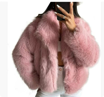 Women's Fluffy Lapel Jacket