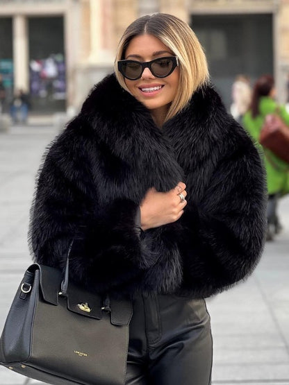Women's Fluffy Lapel Jacket