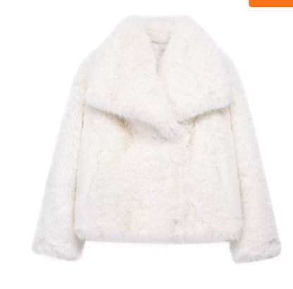 Women's Fluffy Lapel Jacket