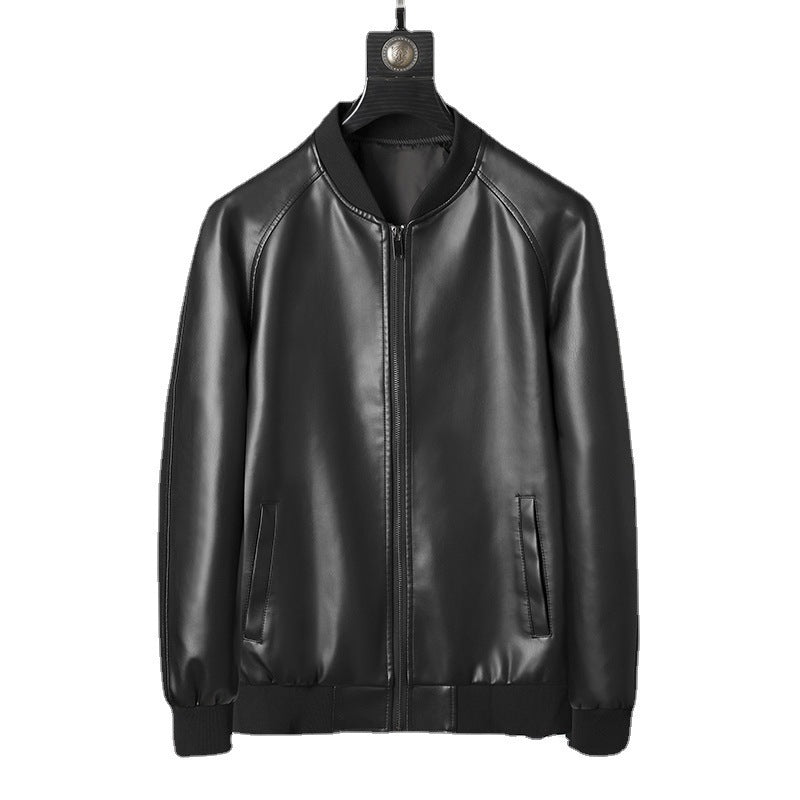 Men's Slim Fit Leather Jacket - Korean Style