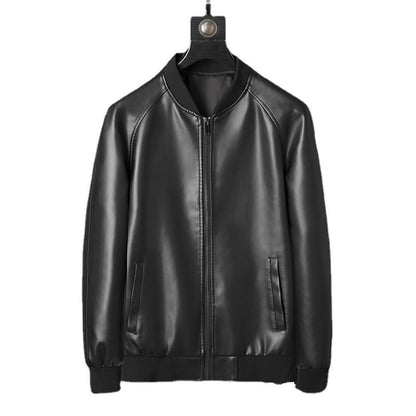 Men's Slim Fit Leather Jacket - Korean Style