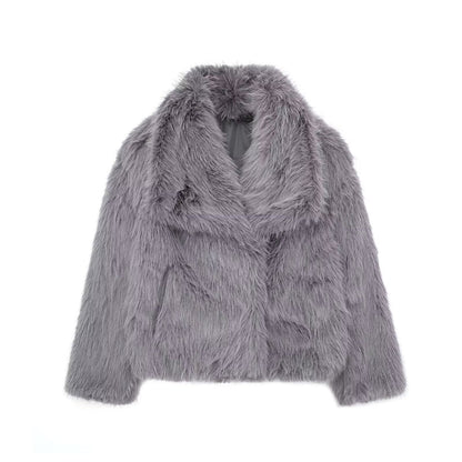 Women's Fluffy Lapel Jacket