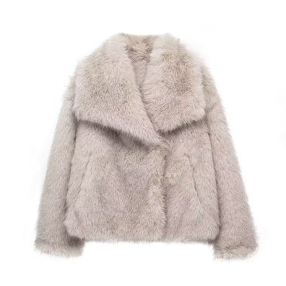 Women's Fluffy Lapel Jacket